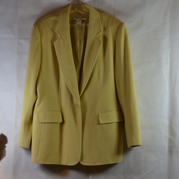 Yellow Wool/Cashmere Blazer SZ 14 Nygard - Picture 2 of 8